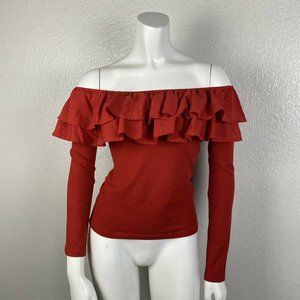 H&M Women's blouse Ruffle Off The Shoulder Fiesta